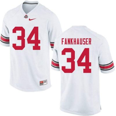 Men's Ohio State Buckeyes #34 Owen Fankhauser White Nike NCAA College Football Jersey Outlet IQS0344SC